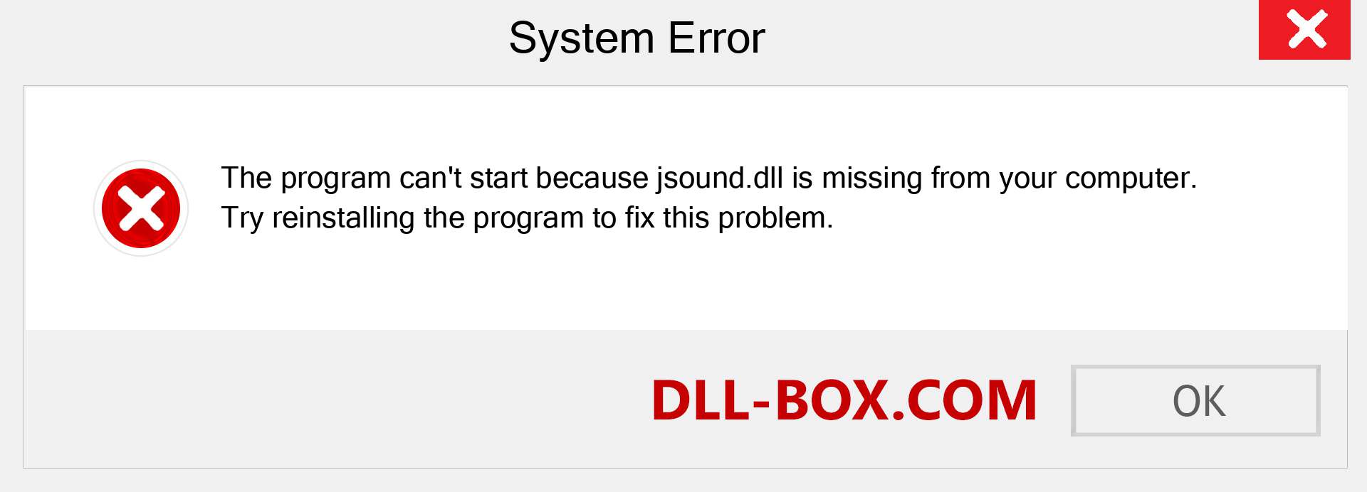 jsound.dll file is missing?. Download for Windows 7, 8, 10 - Fix  jsound dll Missing Error on Windows, photos, images